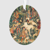 Unicorn Tapestries middeleeuwse klassieker verdedi Ornament (voorkant)