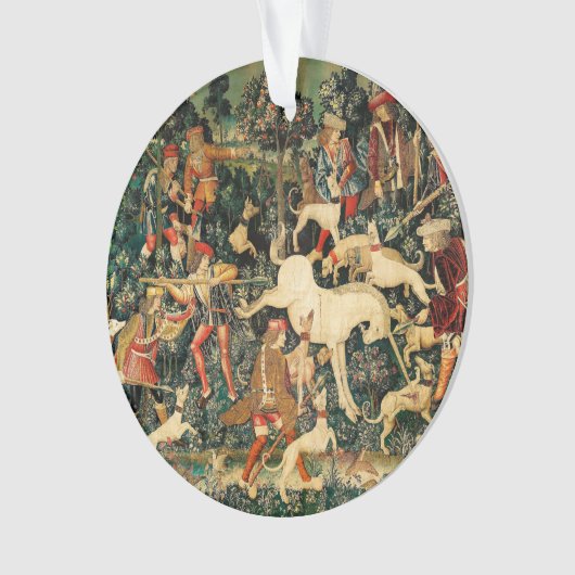 Unicorn Tapestries middeleeuwse klassieker verdedi Ornament (voorkant)
