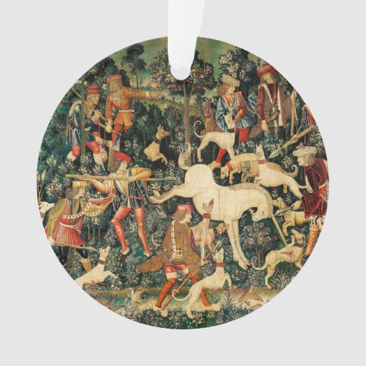Unicorn Tapestries middeleeuwse klassieker verdedi Ornament (voorkant)