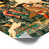 Unicorn Tapestries middeleeuwse klassieker verdedi Poster (Hoek)