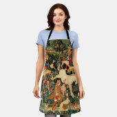 Unicorn Tapestries middeleeuwse klassieker verdedi Schort (Gedragen)