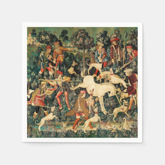 Unicorn Tapestries middeleeuwse klassieker verdedi Servet (Voorkant)