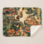 Unicorn Tapestries middeleeuwse klassieker verdedi Sherpa Deken (Voorkant (horizontaal))