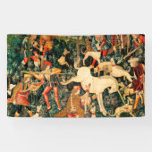 Unicorn Tapestries middeleeuwse klassieker verdedi Spandoek (Horizontaal)