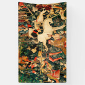 Unicorn Tapestries middeleeuwse klassieker verdedi Spandoek (Verticaal)