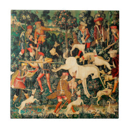 Unicorn Tapestries middeleeuwse klassieker verdedi Tegeltje