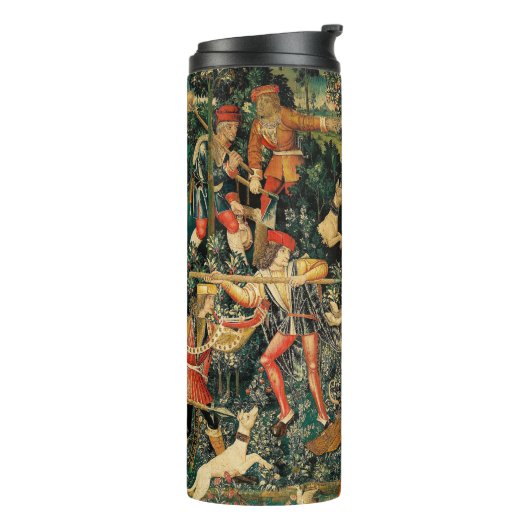 Unicorn Tapestries middeleeuwse klassieker verdedi Thermosbeker (Gedraaid links)