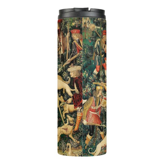 Unicorn Tapestries middeleeuwse klassieker verdedi Thermosbeker (Achterkant)