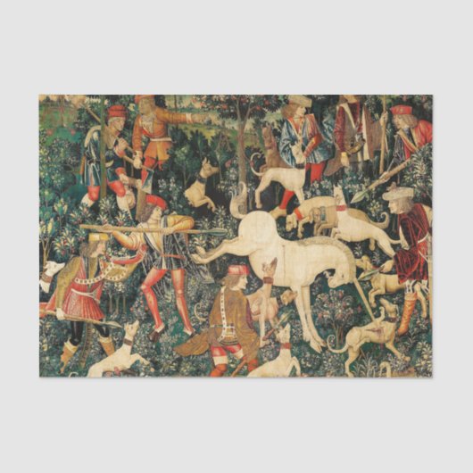 Unicorn Tapestries middeleeuwse klassieker verdedi Tissuepapier (Voorkant)