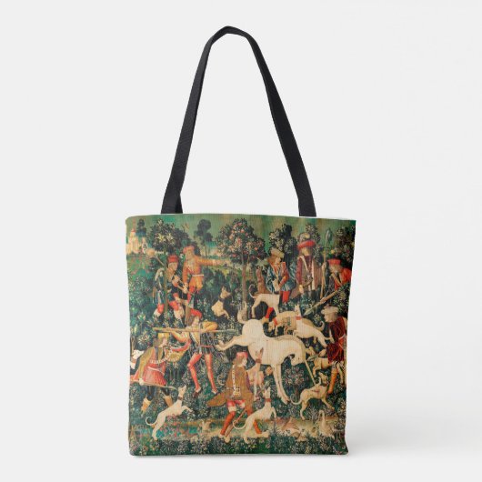 Unicorn Tapestries middeleeuwse klassieker verdedi Tote Bag (Achterkant)