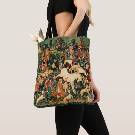 Unicorn Tapestries middeleeuwse klassieker verdedi Tote Bag (Dichtbij)
