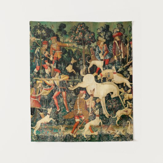 Unicorn Tapestries middeleeuwse klassieker verdedi Wandkleed (Voorkant)