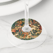 Unicorn Tapestries middeleeuwse klassieker verdedi Wijnglaslabel (Dichtbij)