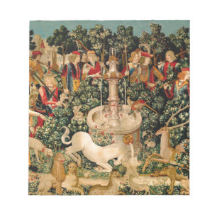 Unicorn Tapestries vond Legend Myth Medieval Art Notitieblok