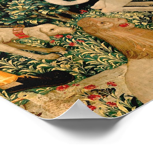 Unicorn Tapestries vond Legend Myth Medieval Art Poster (Hoek)