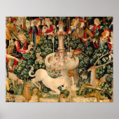 Unicorn Tapestries vond Legend Myth Medieval Art Poster (Voorkant)