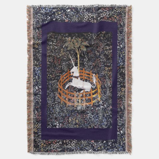 Unicorn Tapestry #7 Throw Blanket Deken (Voorkant Verticaal)