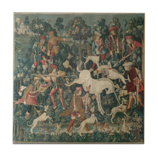 Unicorn Tapestry Tegeltje (Voorkant)