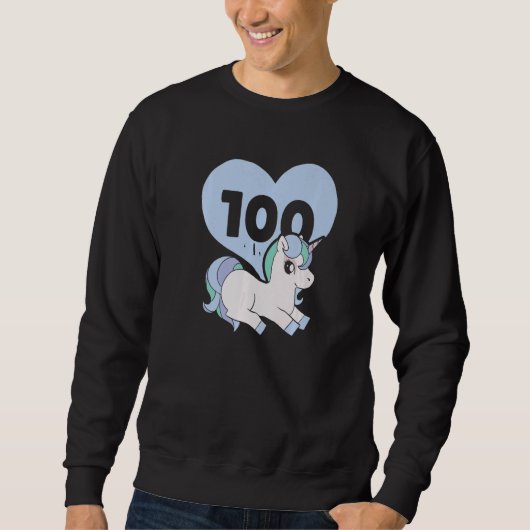 Unicorn  Teacher Student 100 Days Of School Trui (Voorkant)
