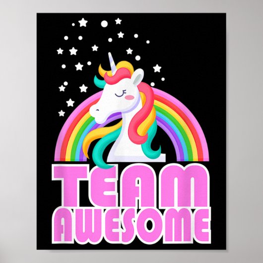 Unicorn Team Geweldige Rainbow Jga Wedding Bride e Poster (Voorkant)