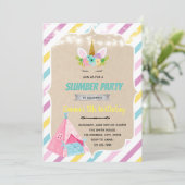 Unicorn teepee slumber-uitnodiging kaart (Staand voorkant)