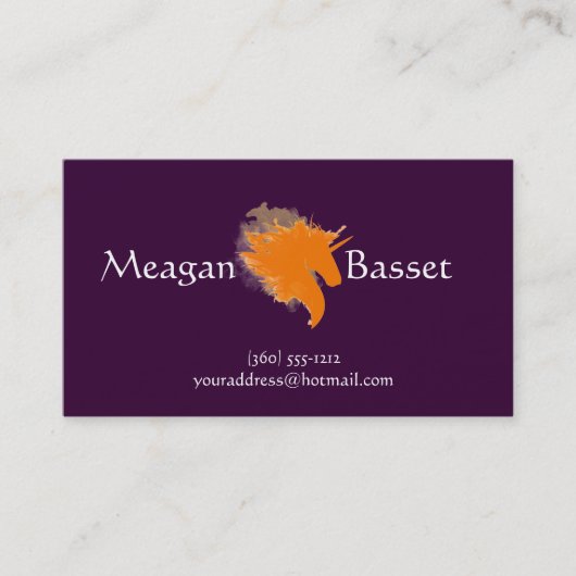 Unicorn tegen brand visitekaartje (Voorkant)