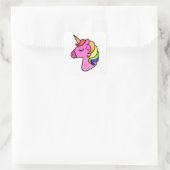 Unicorn tekening voor kinderen vierkante sticker (Tas)