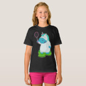 Unicorn Tennisracket T-shirt (Voorkant volledig)