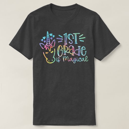 Unicorn terug naar school geeft meisjes de eerste t-shirt (Design voorkant)