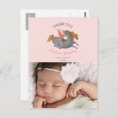 Unicorn | Thank You | pink | Photo Postcard Briefkaart (Voorkant / Achterkant)