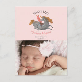 Unicorn | Thank You | pink | Photo Postcard Briefkaart