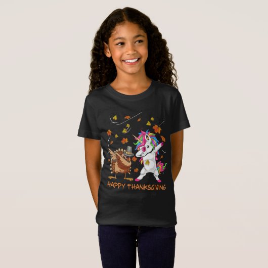 Unicorn Thanksgiving Shirt For Girls Pilgrim Hat