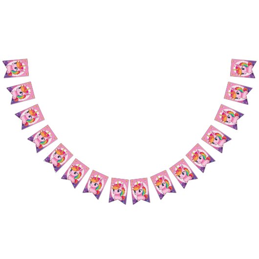 Unicorn Thema party Vlaggetjes (Alle)