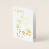 Unicorn Theme Happy 1st Birthday Folie Kaarten (Voorkant)