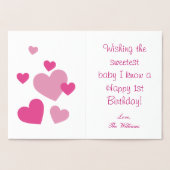 Unicorn Theme Happy 1st Birthday Folie Kaarten (Binnen)