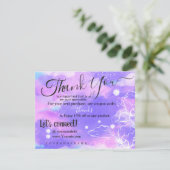 Unicorn Theme - Hartelijk dank voor uw bestellings Bedankkaart (Staand voorkant)