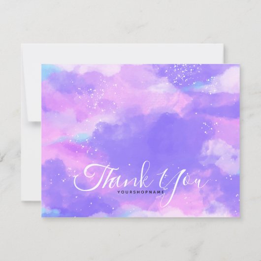 Unicorn Theme - Hartelijk dank voor uw bestellings Bedankkaart (Achterkant)