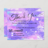 Unicorn Theme - Hartelijk dank voor uw bestellings Bedankkaart (Voorkant / Achterkant)