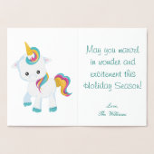Unicorn Theme Merry Kerstmis Folie Kaarten (Binnen)