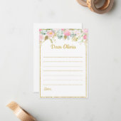 Unicorn Theme Time Capsule Note Notitiekaartje (Voorkant / Achterkant in situ)