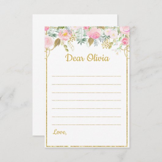 Unicorn Theme Time Capsule Note Notitiekaartje (Voorkant / Achterkant)