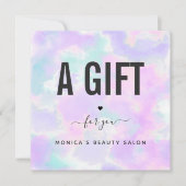 Unicorn Tie Dye Elegant Modern Beauty Salon Logo (Voorkant)