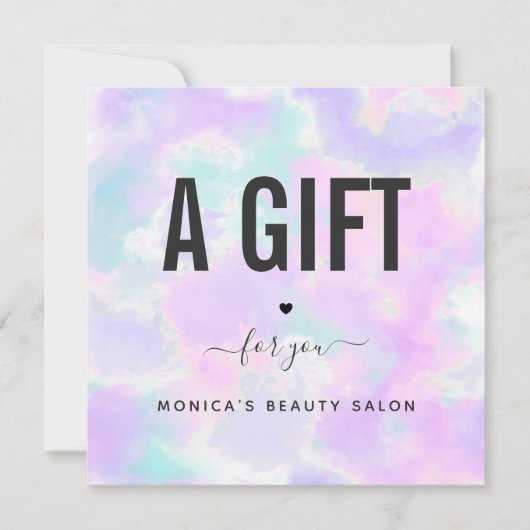 Unicorn Tie Dye Elegant Modern Beauty Salon Logo (Voorkant)