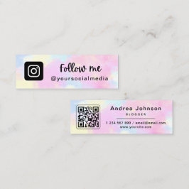 Unicorn Tie Dye Trendy Instagram volg QR-code Mini Visitekaartje