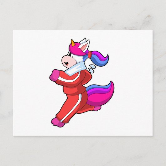 Unicorn tijdens Running Briefkaart (Voorkant)