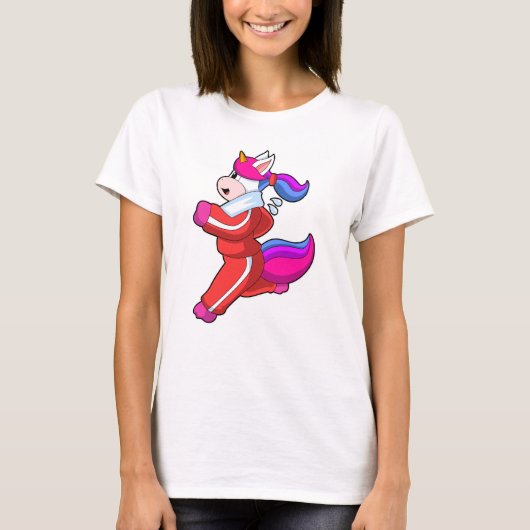 Unicorn tijdens Running T-shirt (Voorkant)