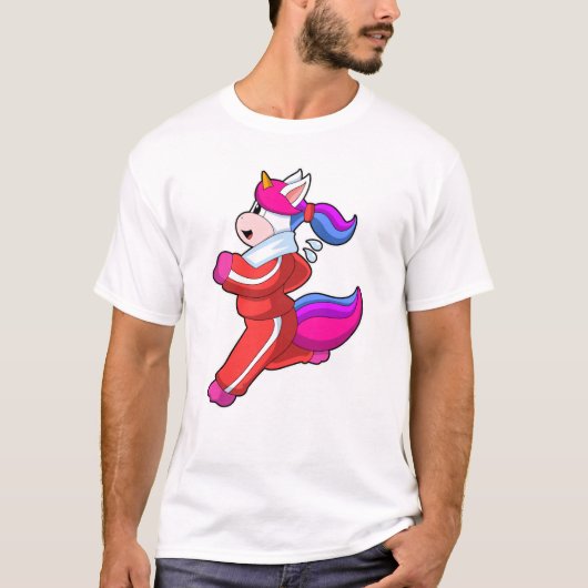 Unicorn tijdens Running T-shirt (Voorkant)