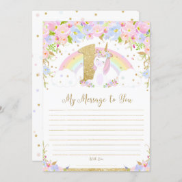 Unicorn Time Capsule Message to You Blank Cards Kaart
