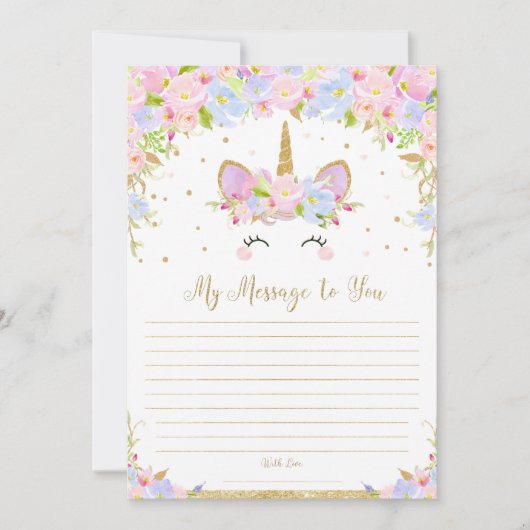 Unicorn Time Capsule Message to You Blank Cards Kaart (Voorkant)