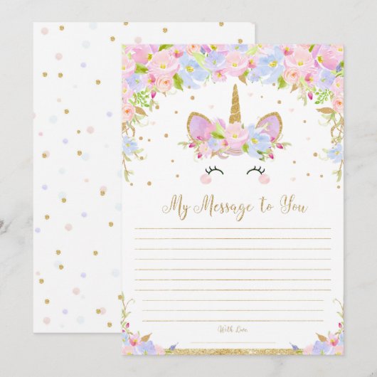 Unicorn Time Capsule Message to You Blank Cards Kaart (Voorkant / Achterkant)